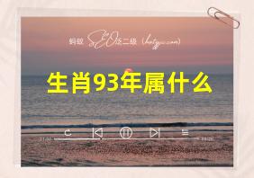 生肖93年属什么