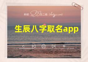 生辰八字取名app