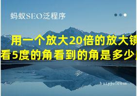 用一个放大20倍的放大镜看5度的角看到的角是多少度