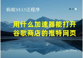 用什么加速器能打开谷歌商店的推特网页