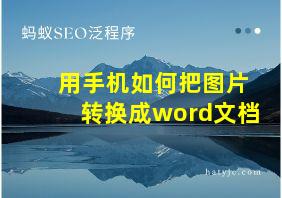 用手机如何把图片转换成word文档