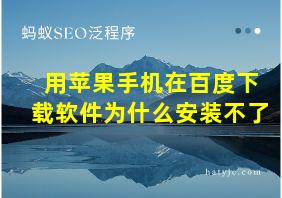 用苹果手机在百度下载软件为什么安装不了