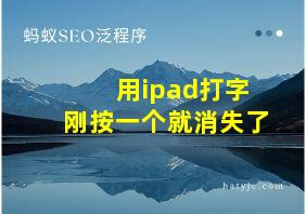 用ipad打字刚按一个就消失了