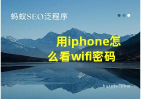 用iphone怎么看wifi密码