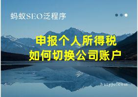 申报个人所得税如何切换公司账户