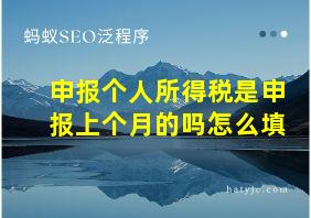 申报个人所得税是申报上个月的吗怎么填