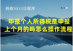 申报个人所得税是申报上个月的吗怎么操作流程