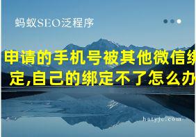 申请的手机号被其他微信绑定,自己的绑定不了怎么办