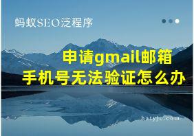 申请gmail邮箱手机号无法验证怎么办