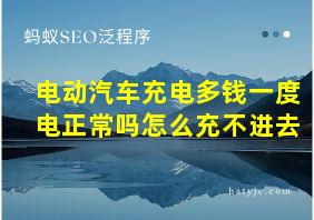 电动汽车充电多钱一度电正常吗怎么充不进去