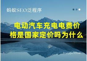 电动汽车充电电费价格是国家定价吗为什么