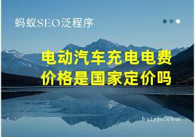 电动汽车充电电费价格是国家定价吗