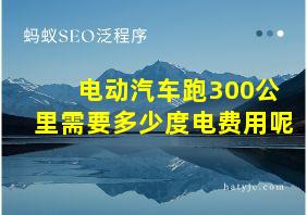 电动汽车跑300公里需要多少度电费用呢