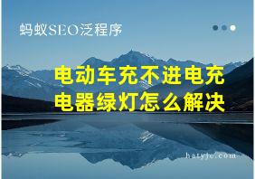 电动车充不进电充电器绿灯怎么解决