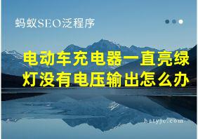 电动车充电器一直亮绿灯没有电压输出怎么办