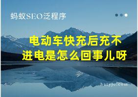 电动车快充后充不进电是怎么回事儿呀