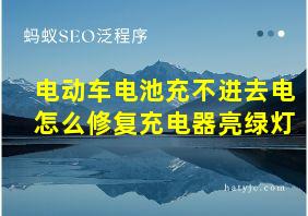 电动车电池充不进去电怎么修复充电器亮绿灯