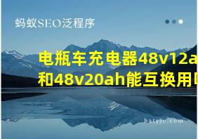 电瓶车充电器48v12ah和48v20ah能互换用吗