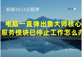 电脑一直弹出鲁大师核心服务模块已停止工作怎么办