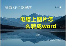 电脑上图片怎么转成word