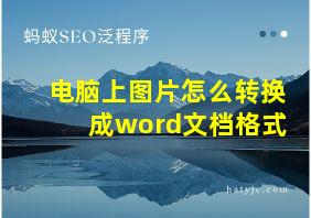 电脑上图片怎么转换成word文档格式