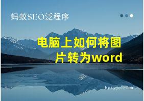 电脑上如何将图片转为word