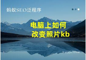 电脑上如何改变照片kb