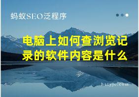 电脑上如何查浏览记录的软件内容是什么