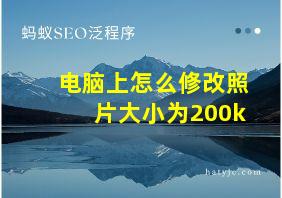 电脑上怎么修改照片大小为200k