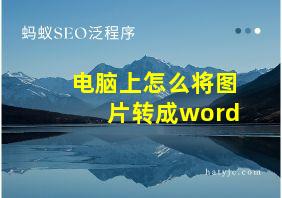 电脑上怎么将图片转成word