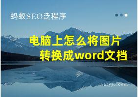 电脑上怎么将图片转换成word文档