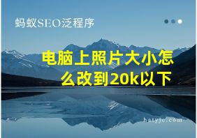 电脑上照片大小怎么改到20k以下