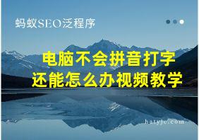 电脑不会拼音打字还能怎么办视频教学