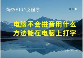 电脑不会拼音用什么方法能在电脑上打字