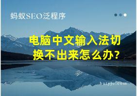 电脑中文输入法切换不出来怎么办?