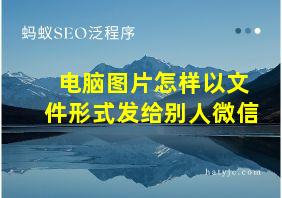 电脑图片怎样以文件形式发给别人微信