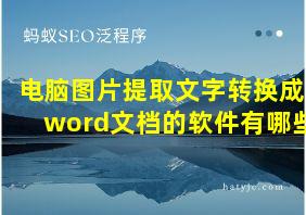 电脑图片提取文字转换成word文档的软件有哪些