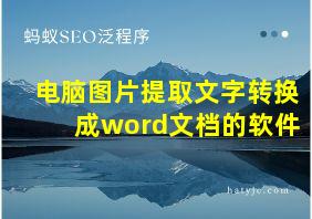 电脑图片提取文字转换成word文档的软件