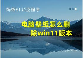 电脑壁纸怎么删除win11版本