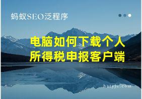 电脑如何下载个人所得税申报客户端