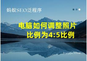 电脑如何调整照片比例为4:5比例