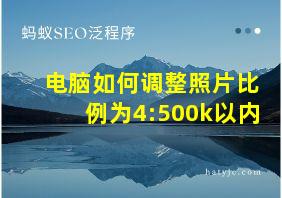 电脑如何调整照片比例为4:500k以内