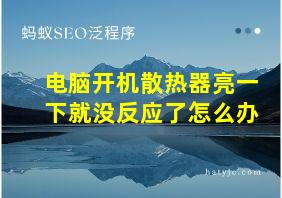 电脑开机散热器亮一下就没反应了怎么办