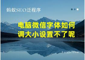 电脑微信字体如何调大小设置不了呢