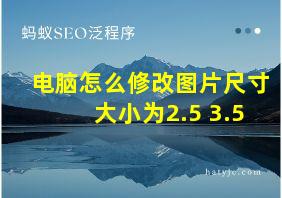 电脑怎么修改图片尺寸大小为2.5 3.5