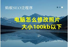 电脑怎么修改照片大小100kb以下