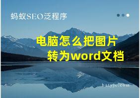 电脑怎么把图片转为word文档