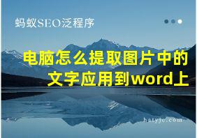 电脑怎么提取图片中的文字应用到word上