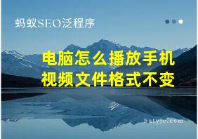 电脑怎么播放手机视频文件格式不变