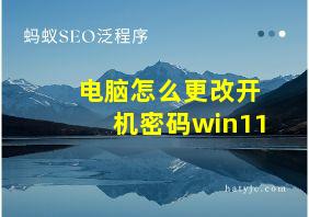 电脑怎么更改开机密码win11